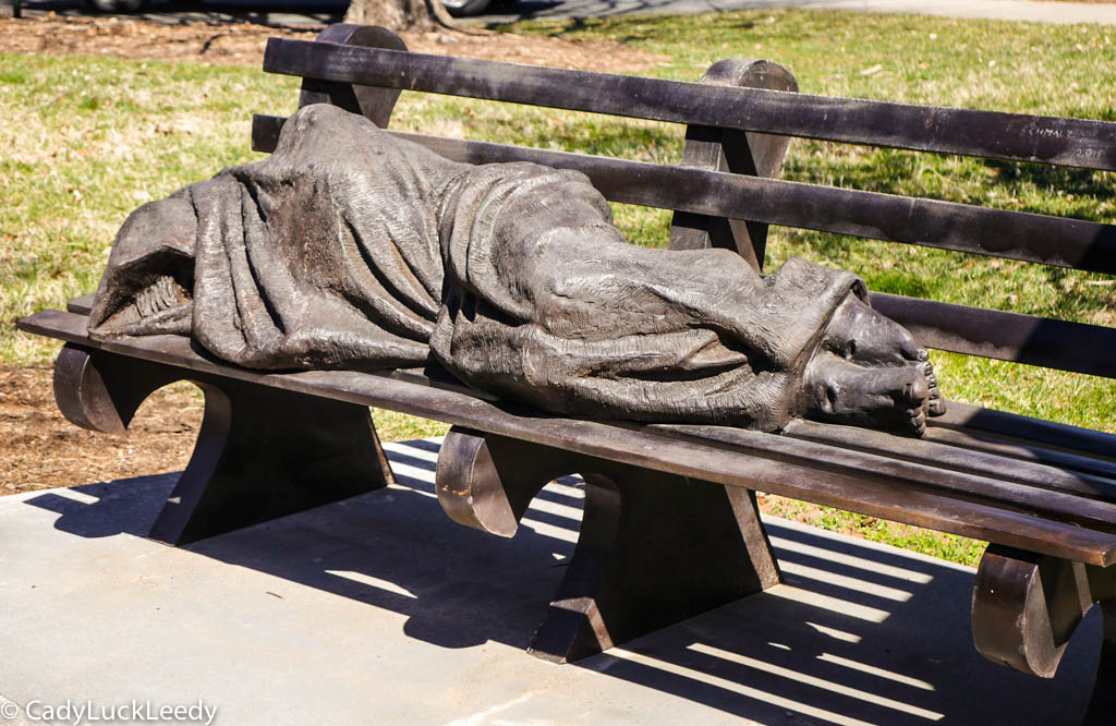 homeless Jesus statue